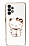 Eiroo Aynal Kitty Samsung Galaxy A52s 5G Standl Beyaz Silikon Klf