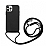 Eiroo Fun iPhone 13 Pro Max Askl Siyah Silikon Klf