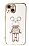 Eiroo iPhone 13 Candy Bear Standl Beyaz Silikon Klf