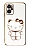 Eiroo Kitty Oppo A96 Standl Beyaz Silikon Klf