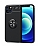 Eiroo Liquid Ring iPhone 13 Standl Siyah Silikon Klf