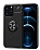 Eiroo Liquid Ring iPhone 13 Pro Standl Siyah Silikon Klf