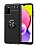 Eiroo Liquid Ring Samsung Galaxy A03s Standl Siyah Silikon Klf
