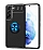 Eiroo Liquid Ring Samsung Galaxy S22 5G Standl Siyah-Mavi Silikon Klf