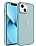 Eiroo Luxe iPhone 13 Buzlu Silikon Kenarl Mavi Rubber Klf