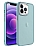 Eiroo Luxe iPhone 13 Pro Buzlu Silikon Kenarl Mavi Rubber Klf