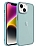Eiroo Luxe iPhone 14 Buzlu Silikon Kenarl Mavi Rubber Klf