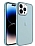 Eiroo Luxe iPhone 14 Pro Max Buzlu Silikon Kenarl Mavi Rubber Klf