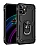 Eiroo Magnet Ring iPhone 12 / 12 Pro 6.1 in Ultra Koruma Siyah Klf