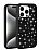 Eiroo Stone iPhone 15 Pro Tal Siyah Silikon Klf