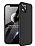 Zore GKK Ays iPhone 12 Pro 6.1 in 360 Derece Koruma Siyah Rubber Klf