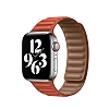 Apple Watch 7 Krmz Deri Kordon 41 mm