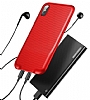 Baseus Audio Case iPhone X / XS ift Lightning Girili Krmz Rubber Klf