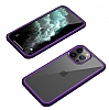 Dafoni Extra iPhone 13 Pro 360 Derece Koruma Cam Mor Klf