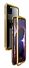 Dafoni Glass Guard iPhone 11 Pro Max Metal Kenarl Cam Gold Klf