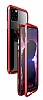 Dafoni Glass Guard iPhone 11 Pro Max Metal Kenarl Cam Krmz Klf