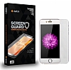 Dafoni iPhone 6 Plus / 6S Plus Tempered Glass Premium Silver n + Arka Metal Kavisli Ekran Koruyucu