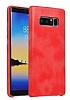 Dafoni Mobest Samsung Galaxy Note 8 Deri Krmz Rubber Klf