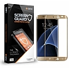 Dafoni Samsung Galaxy S7 Edge Curve Tempered Glass Premium Gold Cam Ekran Koruyucu
