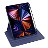Eiroo Apple iPad Air 2020 Kalem Blmeli Dner Standl Mavi Klf - Resim: 4