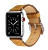 Eiroo Apple Watch / Watch 2 / Watch 3 Kahverengi Deri Kordon (42 mm)