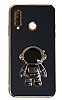 Eiroo Astronot Huawei P30 Lite Standl Siyah Silikon Klf