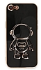 Eiroo Astronot iPhone 7 / 8 Standl Siyah Silikon Klf