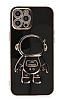 Eiroo Astronot iPhone 12 Pro Max Standl Siyah Silikon Klf