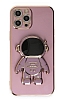 Eiroo Astronot iPhone 13 Pro Standl Mor Silikon Klf