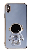 Eiroo Astronot iPhone X / XS Standl Mavi Silikon Klf