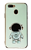 Eiroo Astronot Oppo A12 Standl Yeil Silikon Klf