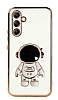 Eiroo Astronot Samsung Galaxy A34 Standl Beyaz Silikon Klf