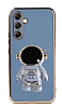 Eiroo Astronot Samsung Galaxy A34 Standl Mavi Silikon Klf
