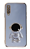 Eiroo Astronot Samsung Galaxy A7 2018 Standl Mavi Silikon Klf