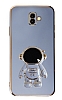 Eiroo Astronot Samsung Galaxy J6 Plus Standl Mavi Silikon Klf