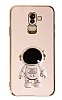 Eiroo Astronot Samsung Galaxy J8 Standl Pembe Silikon Klf