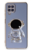 Eiroo Astronot Samsung Galaxy M32 Standl Mavi Silikon Klf
