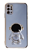 Eiroo Astronot Samsung Galaxy S20 Plus Standl Mavi Silikon Klf
