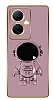 Eiroo Astronot Vivo V29 Lite Standl Kamera Korumal Mor Silikon Klf