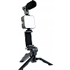 Eiroo AY-49 Mikrofon Led Ikl Siyah Vlogger Kiti Telefon Tutucu - Resim: 1