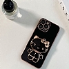 Eiroo Aynal Kitty Oppo A76 Standl Siyah Silikon Klf - Resim 1