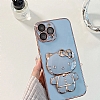 Eiroo Aynal Kitty Oppo A94 Standl Mavi Silikon Klf - Resim 8