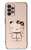 Eiroo Aynal Kitty Samsung Galaxy A23 Standl Pembe Silikon Klf