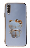Eiroo Aynal Kitty Samsung Galaxy A50 Standl Mavi Silikon Klf