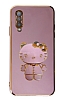 Eiroo Aynal Kitty Samsung Galaxy A70 Standl Mor Silikon Klf