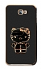 Eiroo Aynal Kitty Samsung Galaxy J7 Prime Standl Siyah Silikon Klf