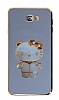 Eiroo Aynal Kitty Samsung Galaxy J7 Prime Standl Mavi Silikon Klf