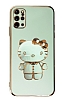 Eiroo Aynal Kitty Samsung Galaxy S20 Plus Standl Yeil Silikon Klf