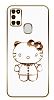 Eiroo Aynal Kitty Tecno Samsung Galaxy A21s Standl Beyaz Silikon Klf