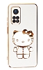 Eiroo Aynal Kitty Xiaomi Mi 10T 5G Standl Beyaz Silikon Klf